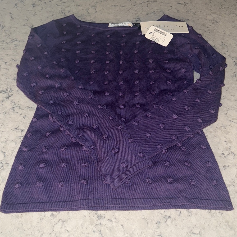 NWT Charles Nolan New York Grape Button long sleeve